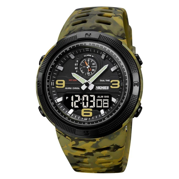 Чоловічий годинник Skmei 1655CMGNBK Camo Green-Black фото 1