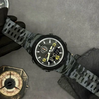 Чоловічий годинник Skmei 1655CMGYBK Camo Grey-Black