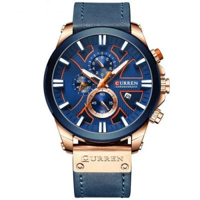 Чоловічий годинник Curren 8346 Blue-Cuprum