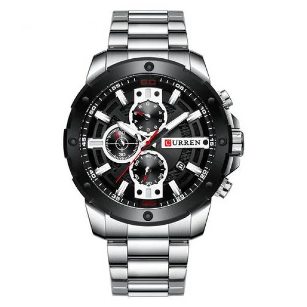Мужские часы Curren 8336 Silver-Black фото 1
