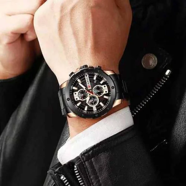 Чоловічий годинник Curren 8336 Black-Cuprum фото 3