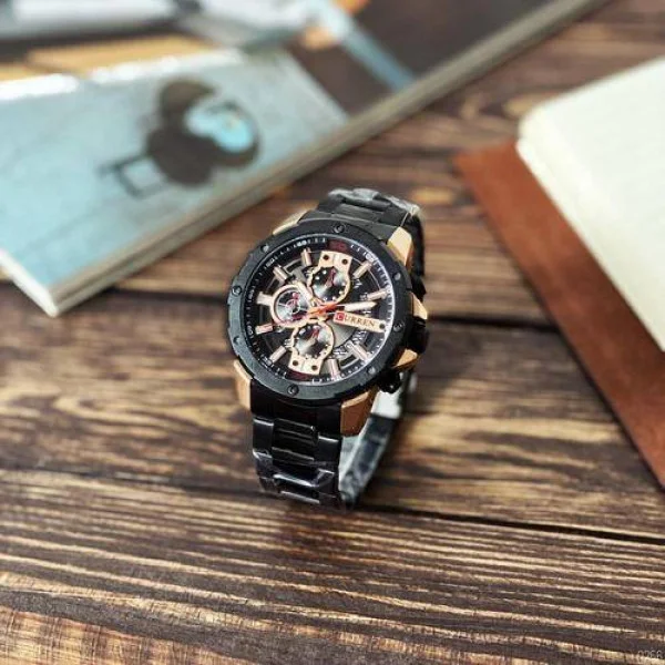 Чоловічий годинник Curren 8336 Black-Cuprum фото 4