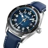 Мужские часы Skmei 9232LSIBU Silver-Blue-Leather Strap фото 3