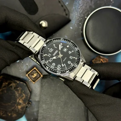 Мужские часы Skmei 9232SSIBK Silver/Black-steel strap