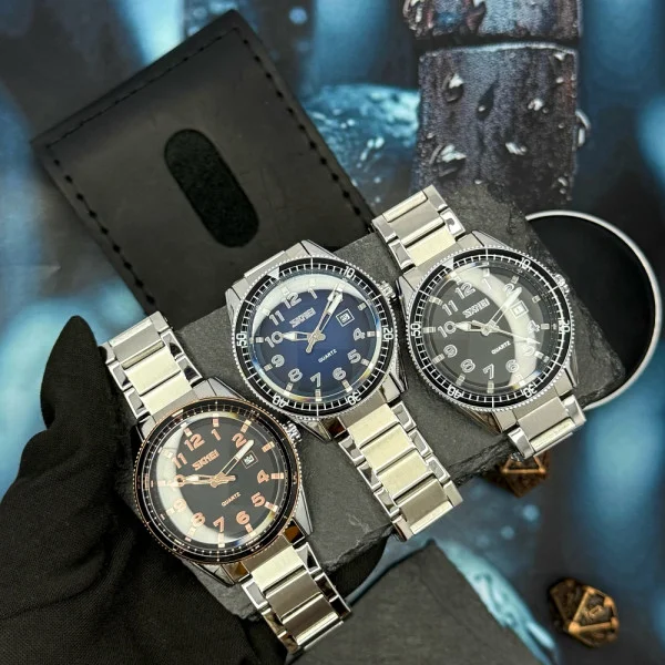 Мужские часы Skmei 9232SSIBU Silver/blue-steel strap фото 9