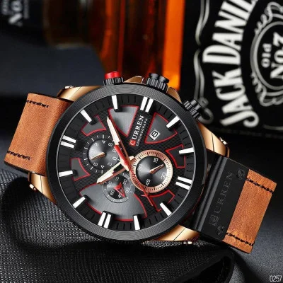 Чоловічий годинник Curren 8346 Brown-Cuprum-Black
