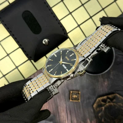 Чоловічий годинник Skmei 9323TGDBK Silver/Gold-Black
