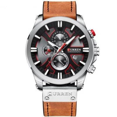 Мужские часы Curren 8346 Brown-Silver-Black
