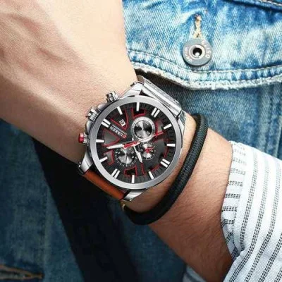 Мужские часы Curren 8346 Brown-Silver-Black