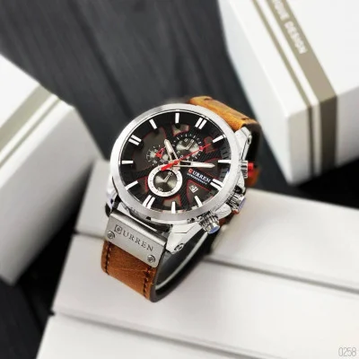 Мужские часы Curren 8346 Brown-Silver-Black