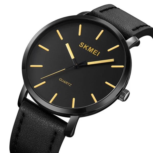 Мужские часы Skmei 1984LGD Gold-leather belt фото 3