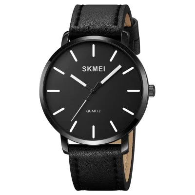 Чоловічий годинник Skmei 1984LBK Black-leather belt