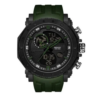 Чоловічий годинник Sanda 6012 Green-Black