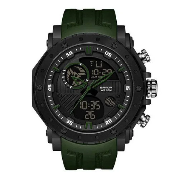 Мужские часы Sanda 6012 Green-Black фото 1