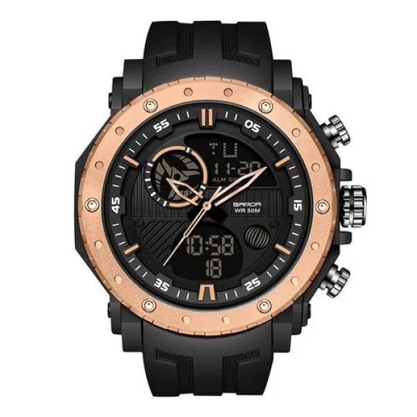 Чоловічий годинник Sanda 6012 Black-Cuprum фото 1