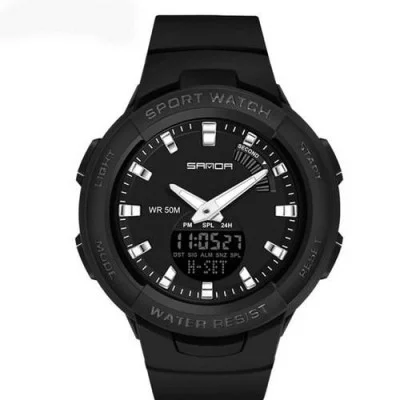 Чоловічий годинник Sanda 6005 Black-Silver