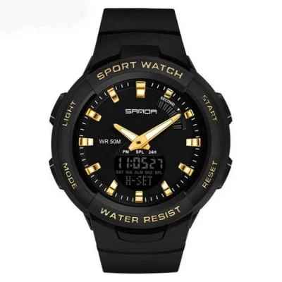 Чоловічий годинник Sanda 6005 Black-Gold
