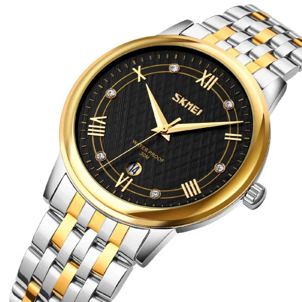 Чоловічий годинник Skmei 9272TGDBK-B Gold/Silver-Black Men фото 3