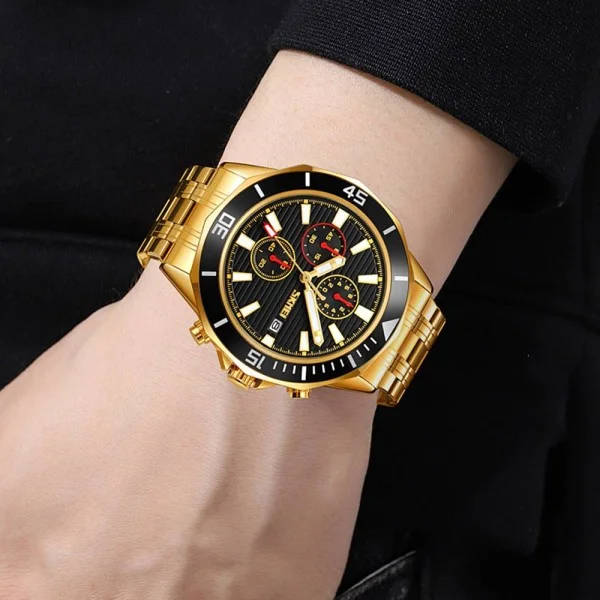 Чоловічий годинник Skmei 9335GDBK Gold-Black фото 4