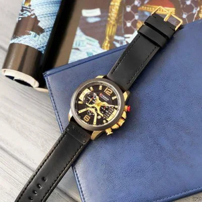 Мужские часы Curren 8329 Black-Gold
