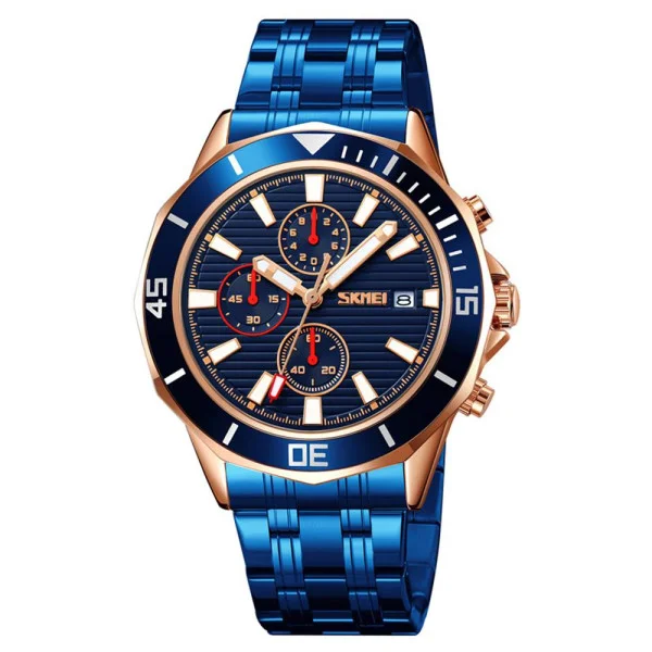 Чоловічий годинник Skmei 9335RGBU Rose Gold-Blue фото 1