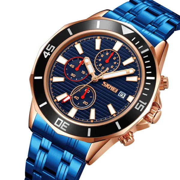 Чоловічий годинник Skmei 9335RGBU Rose Gold-Blue фото 3
