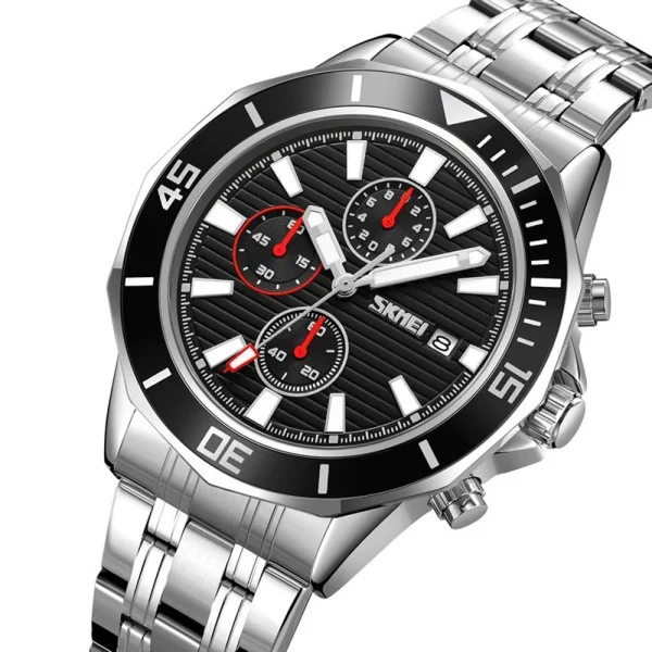 Чоловічий годинник Skmei 9335SIBK Silver-Black фото 3