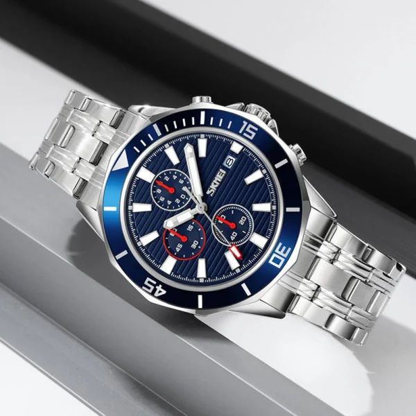 Мужские часы Skmei 9335SIBU Silver-Blue фото 5