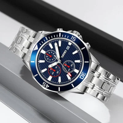 Чоловічий годинник Skmei 9335SIBU Silver-Blue