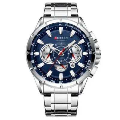 Чоловічий годинник Curren 8363 Silver-Blue