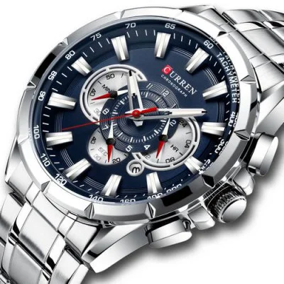 Чоловічий годинник Curren 8363 Silver-Blue