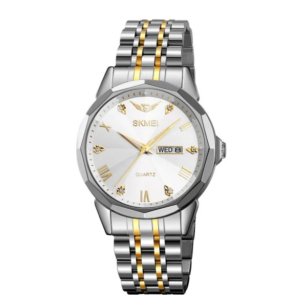 Чоловічий годинник Skmei 2291TGDWT Silver-Gold-White фото 1