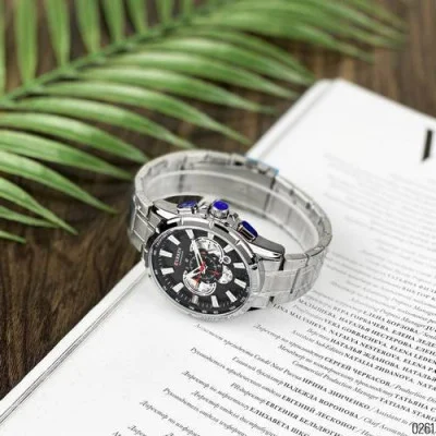 Мужские часы Curren 8363 Silver-Black