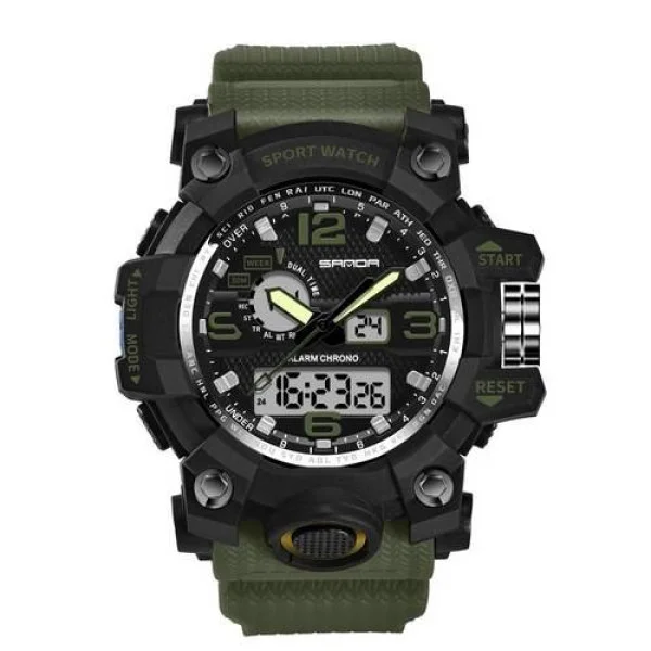 Чоловічий годинник Sanda 742 Green-Black фото 1