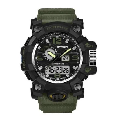 Чоловічий годинник Sanda 742 Green-Black