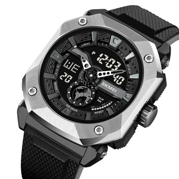 Чоловічий годинник Skmei 2272SIBK Silver-Black фото 4