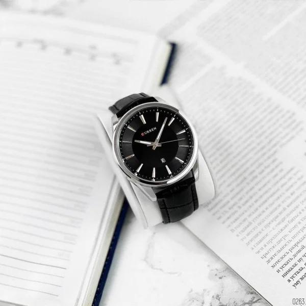 Чоловічий годинник Curren 8365 Silver-Black фото 4