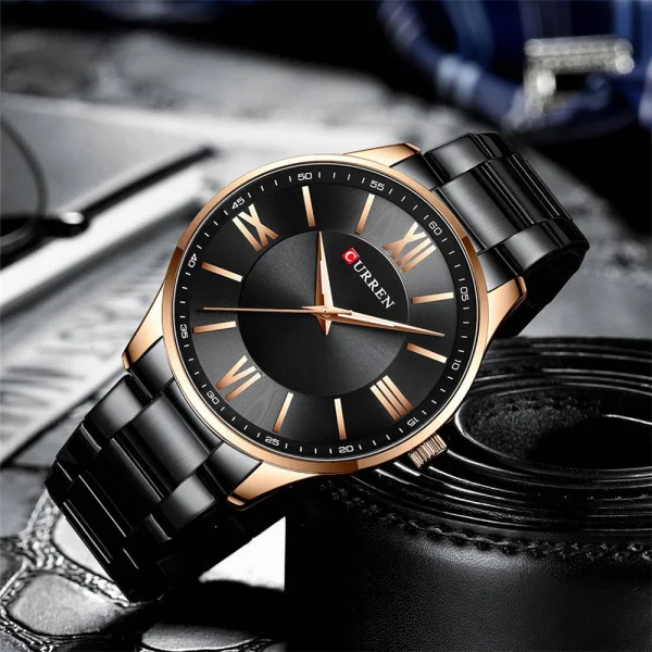 Чоловічий годинник Curren 8383 Black-Gold фото 3