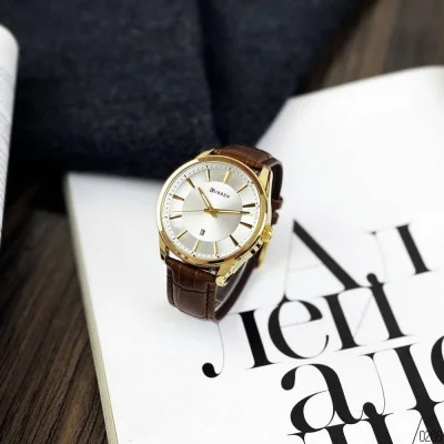 Чоловічий годинник Curren 8365 Brown-Gold-White
