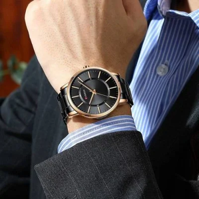 Чоловічий годинник Curren 8385 Black-Gold