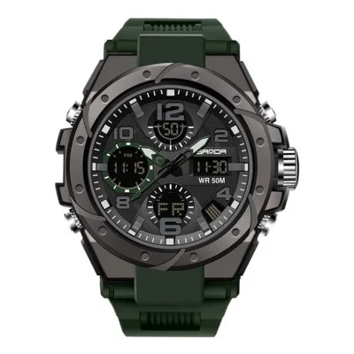 Чоловічий годинник Sanda 6008 Green-Black