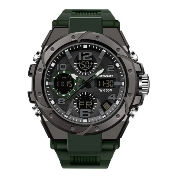 Мужские часы Sanda 6008 Green-Black фото 1