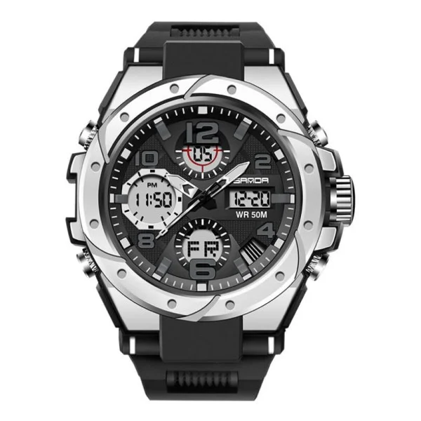 Мужские часы Sanda 6008 Black-Silver фото 1