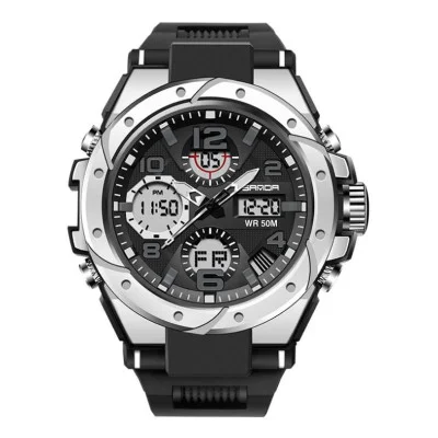 Чоловічий годинник Sanda 6008 Black-Silver