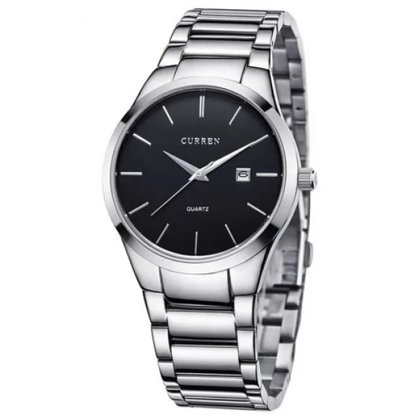 Мужские часы Curren 8106 Silver-Black фото 1