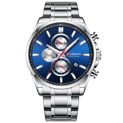 Чоловічий годинник Curren 8368 Silver-Blue-Silver