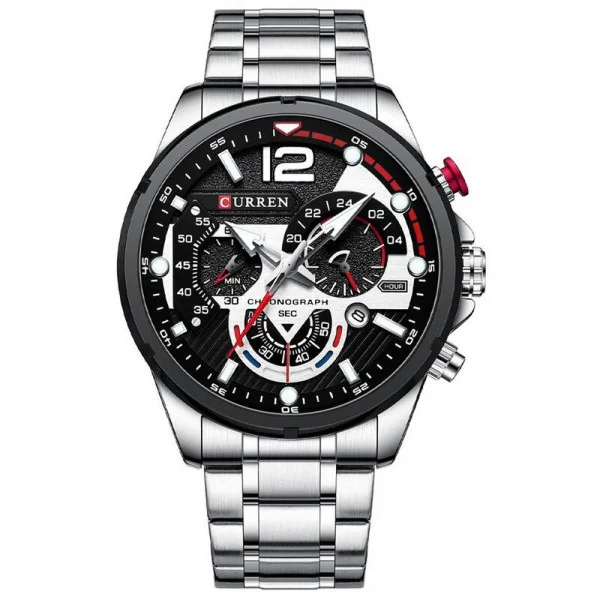 Мужские часы Curren 8395 Silver-Black фото 1