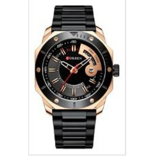 Чоловічий годинник Curren 8344 Gold-Black фото 1