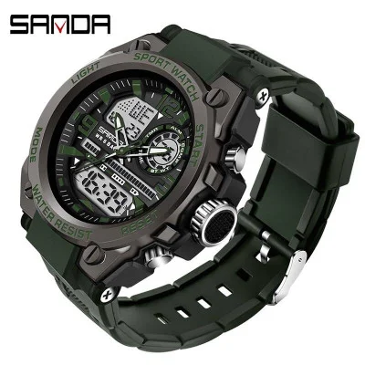 Чоловічий годинник Sanda 6024 Black-Military Wristband
