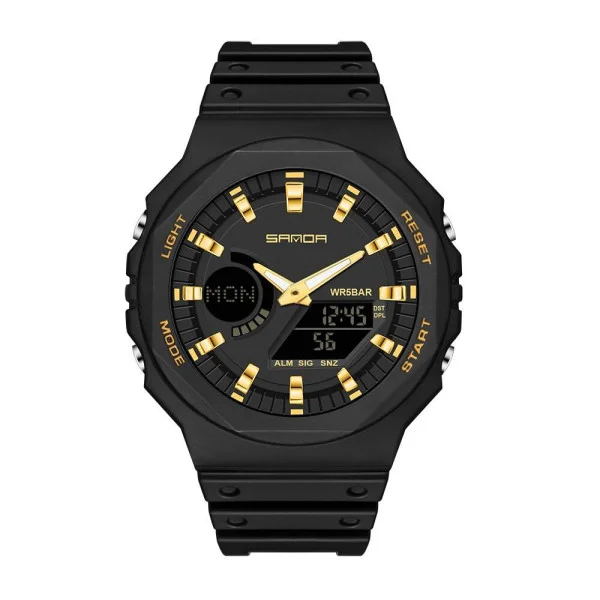 Мужские часы Sanda 6016 Black-Gold фото 1
